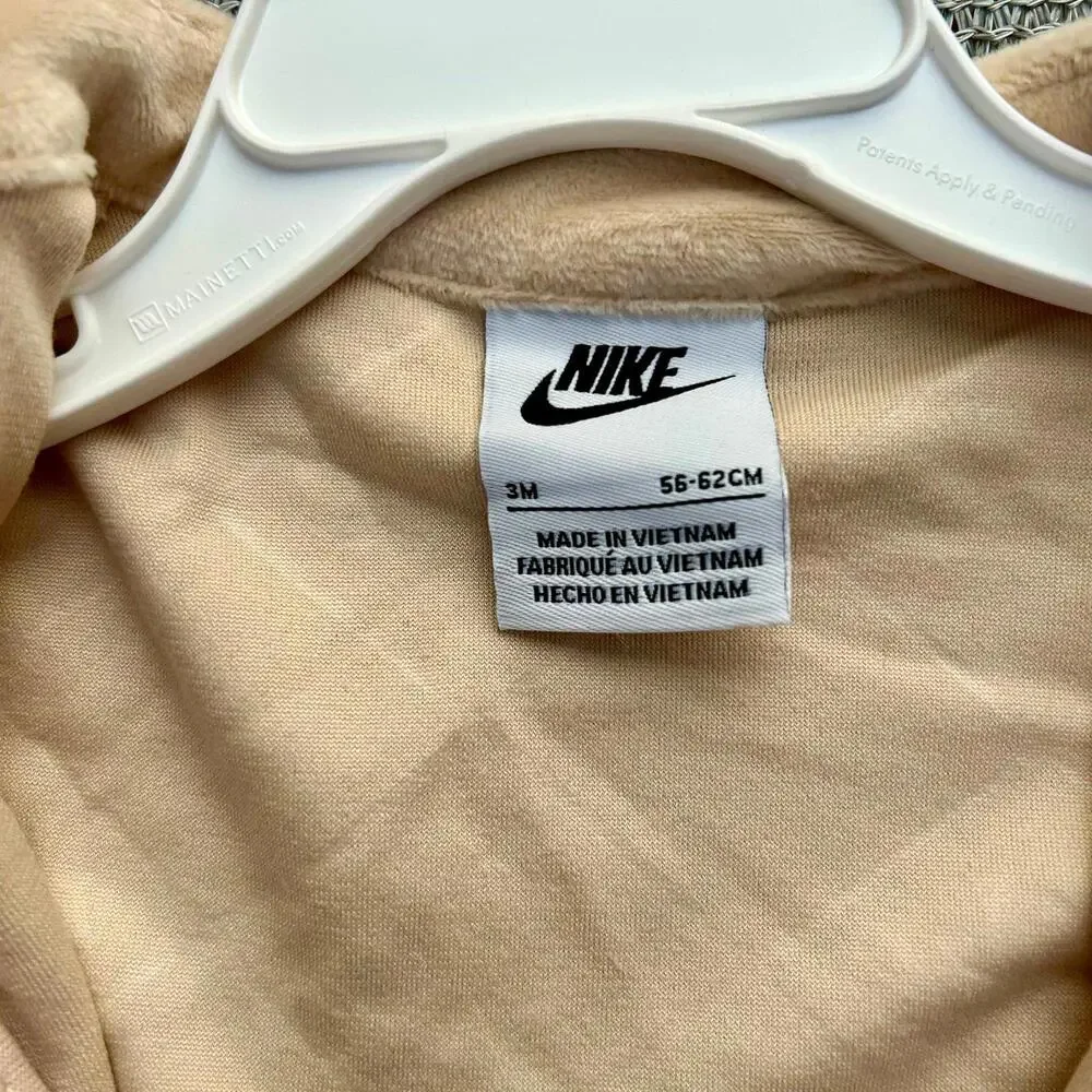 Nike Baby Boy Quilted Footed Sleeper‎ Tan 3M